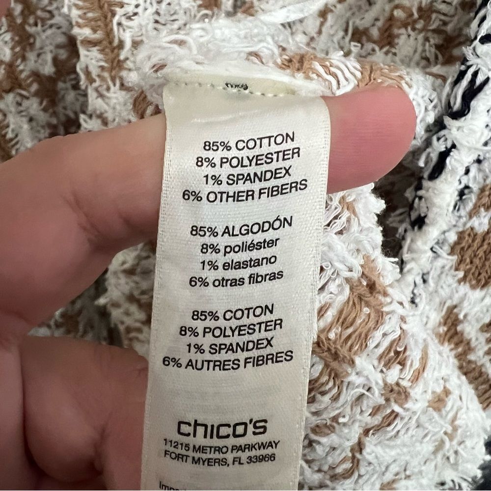 Chico’s Pattern Mix Audrey Open Front 3/4 Sleeves Cardigan Women’s Size 2 Medium - Picture 5 of 10